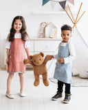 Linen apron for kids in Blue melange