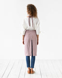 Linen bib apron in Woodrose