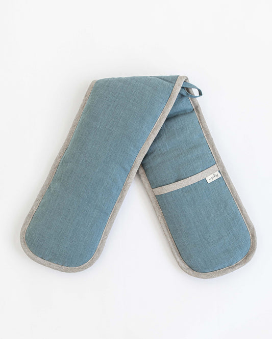 Double oven mitt (1 pcs) in Gray blue