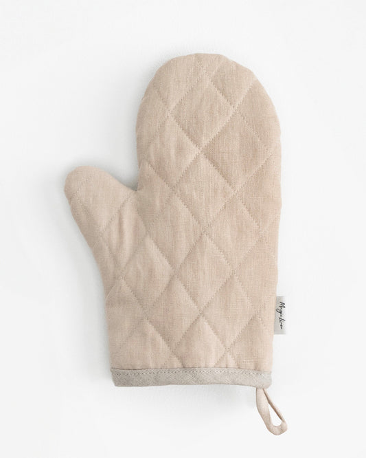 Linen oven mitt (1 pcs) in Natural linen