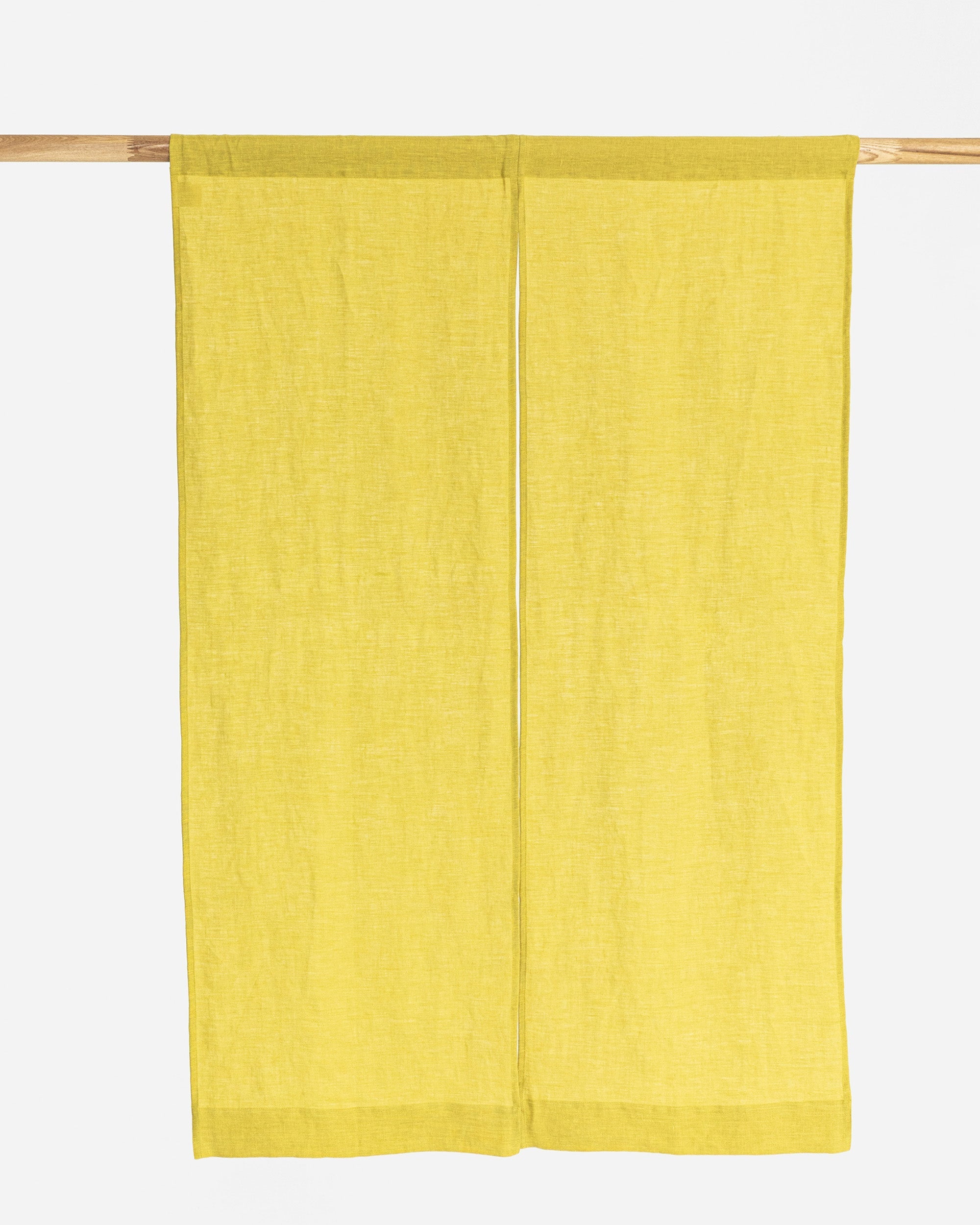 Linen noren curtains (1 pcs) in Moss yellow