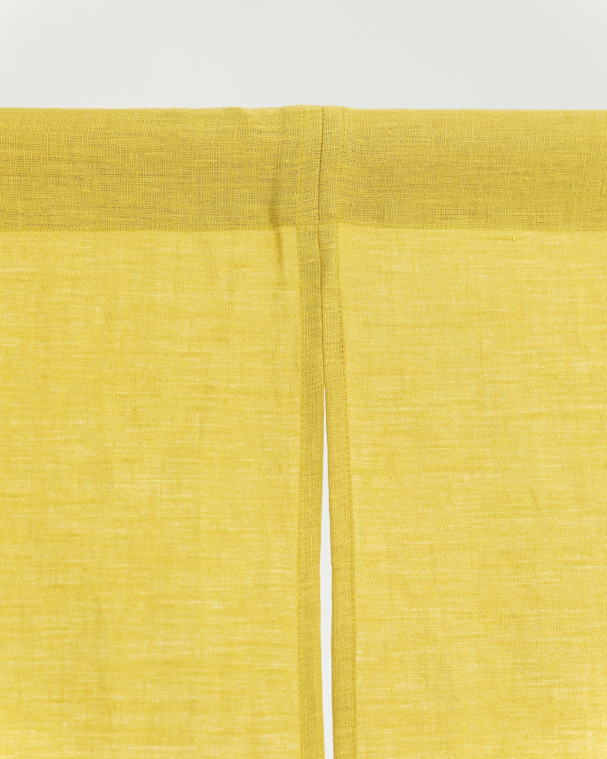 Linen noren curtains (1 pcs) in Moss yellow