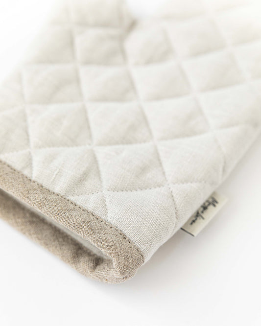 Linen oven mitt (1 pcs) in Light gray