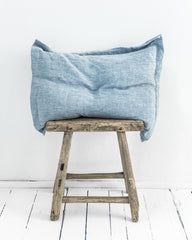 Linen pillow sham in Blue melange