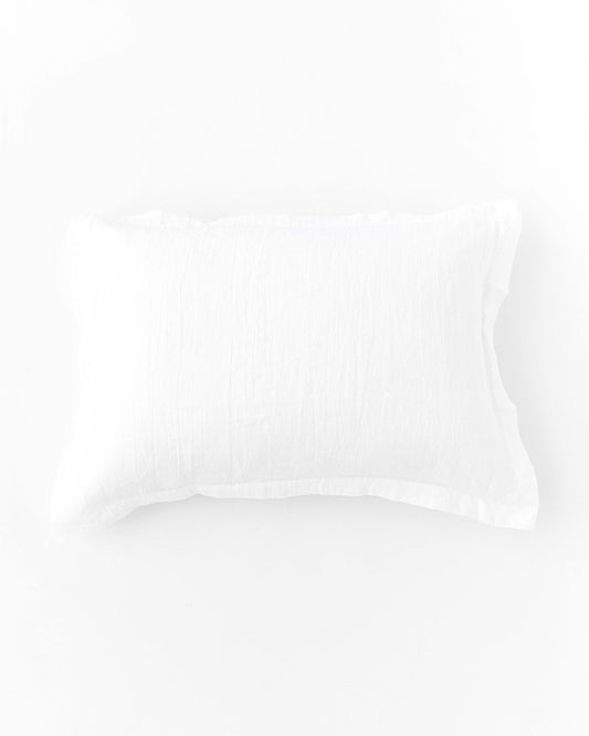 Linen pillow sham in White