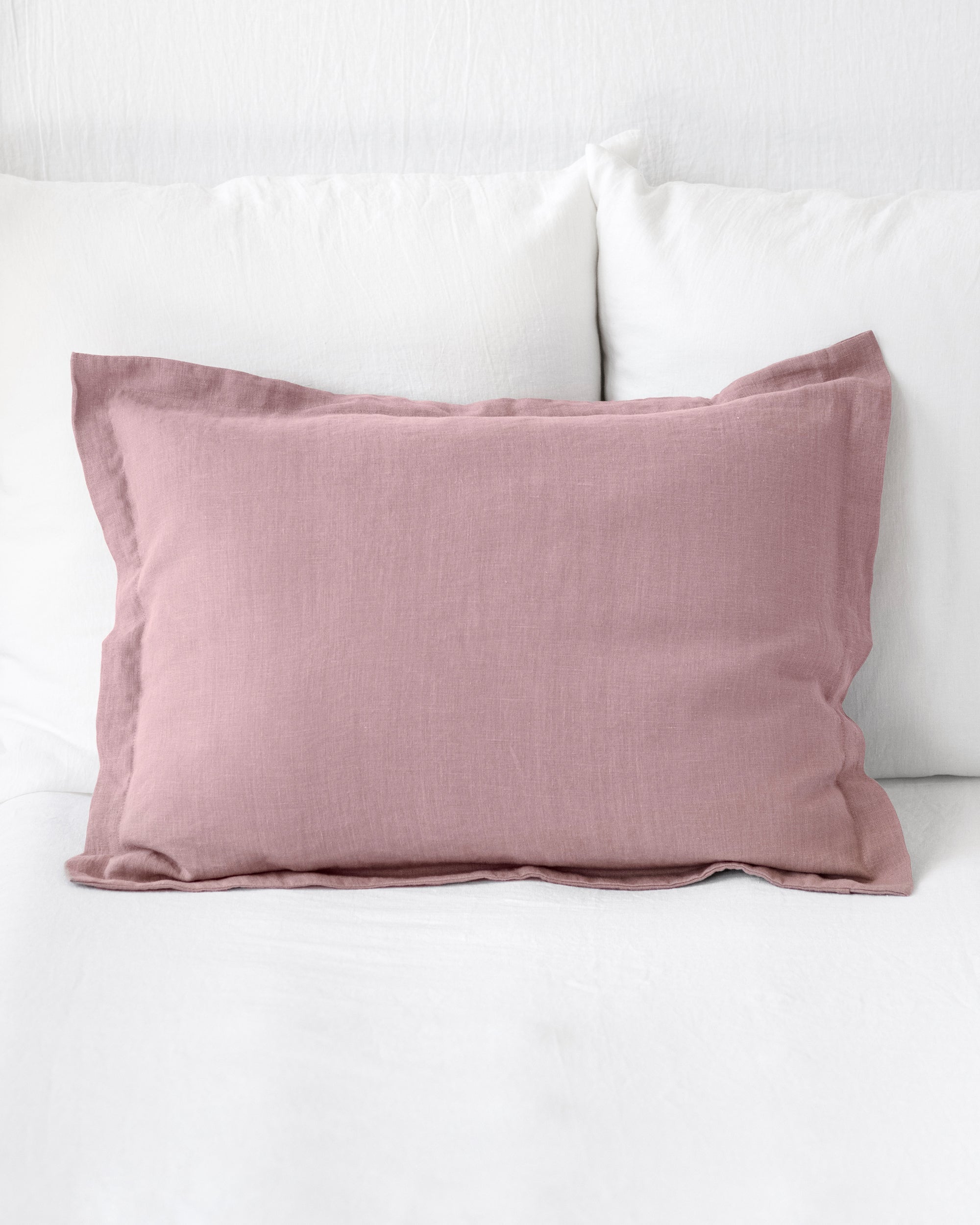 Linen pillow sham in Woodrose