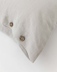 Linen pillowcase with buttons in Natural linen