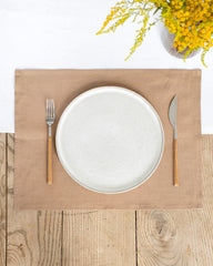 Latte linen placemat set of 2