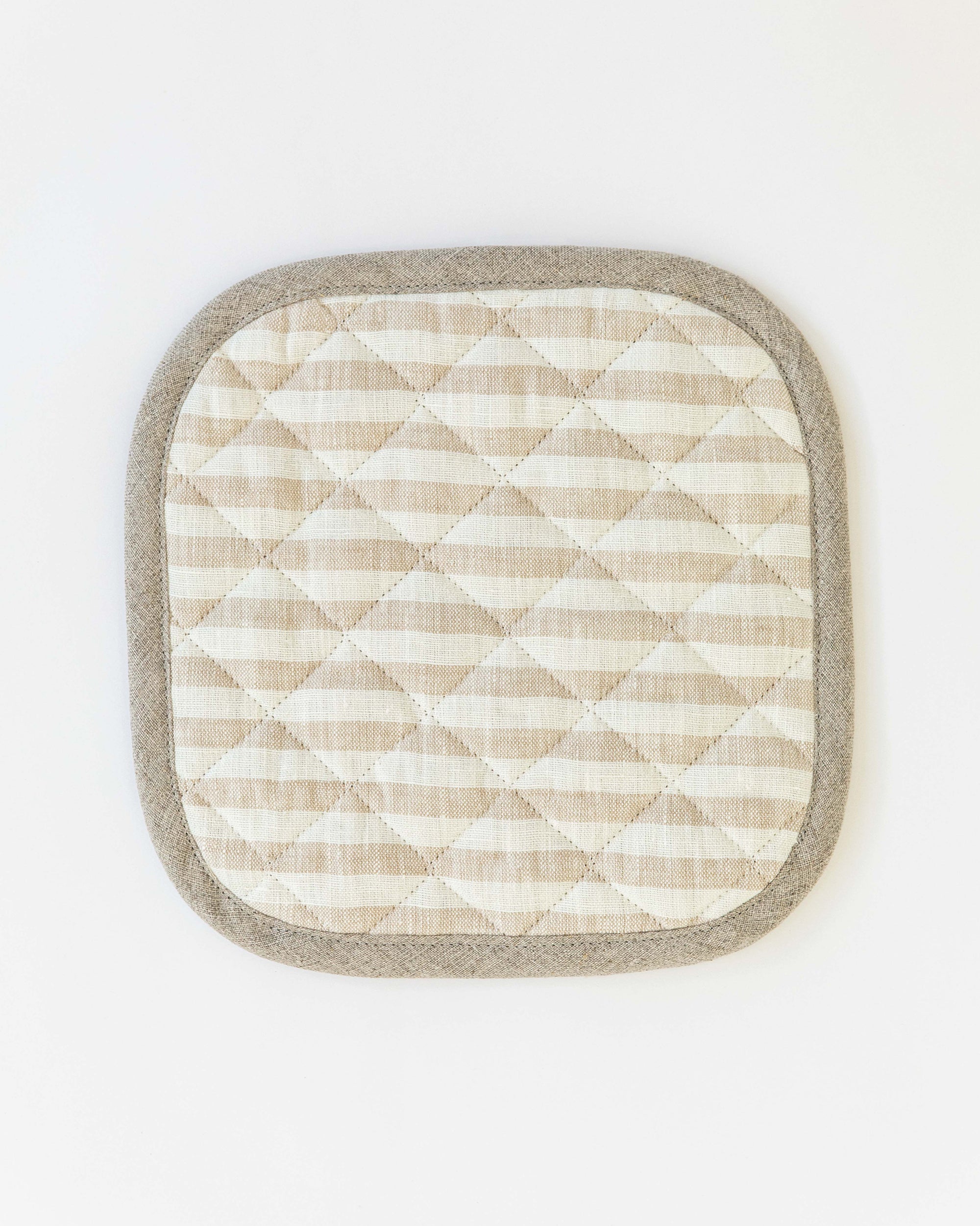 Linen pot-holder (1 pcs) in Striped in natural