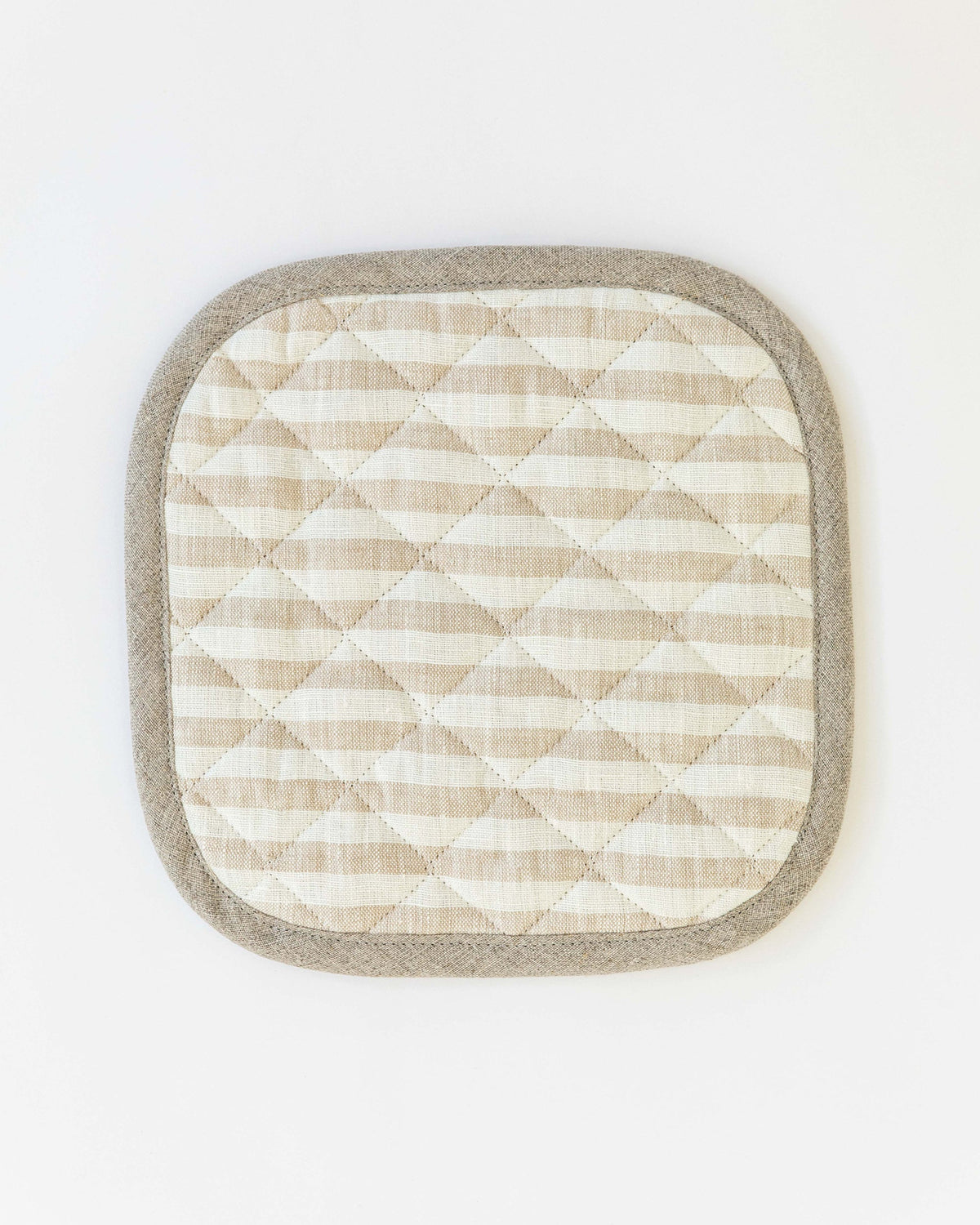 Linen pot-holder (1 pcs) in Striped in natural