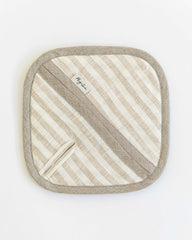 Linen pot-holder (1 pcs) in Striped in natural