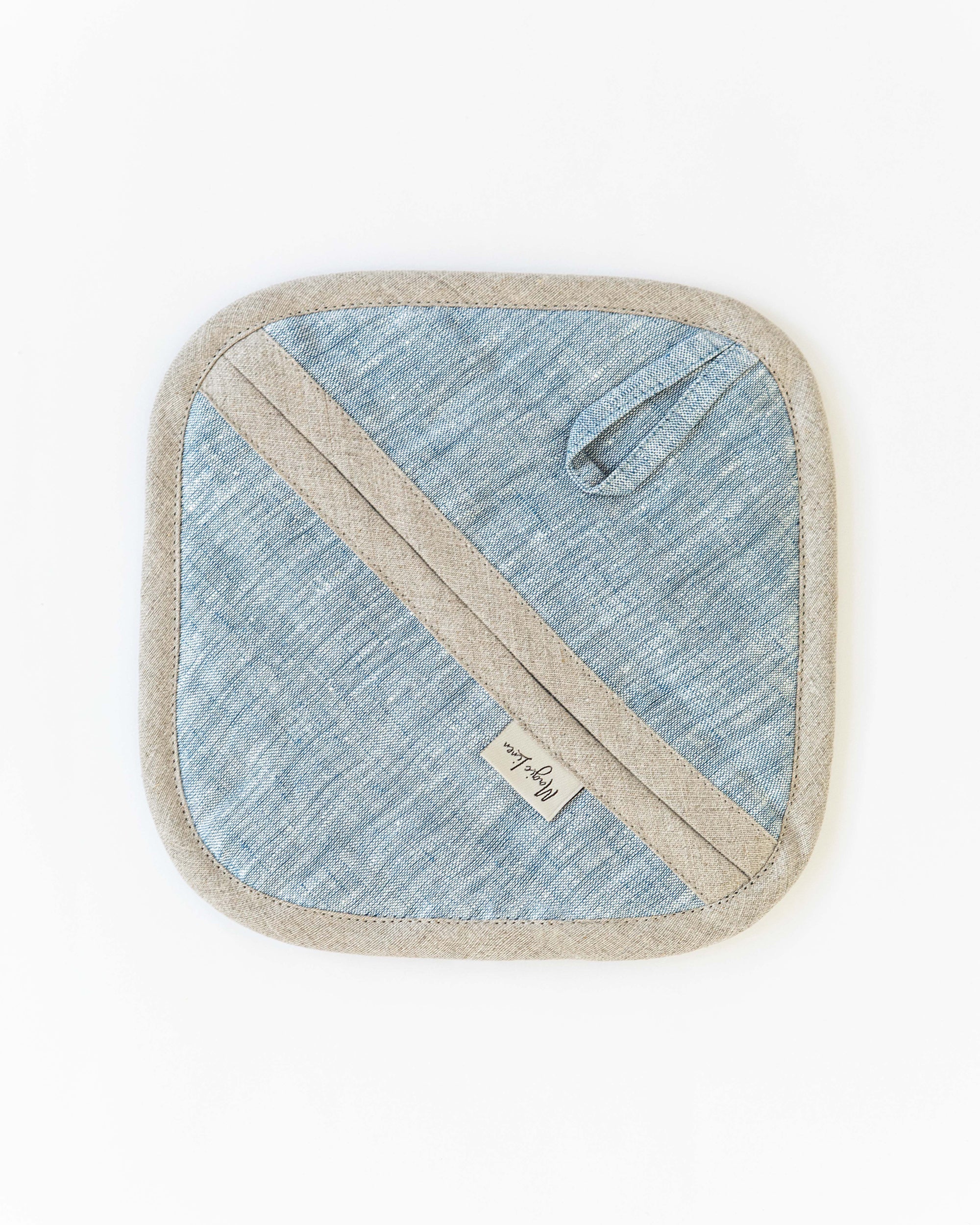 Linen pot-holder (1 pcs) in Blue melange