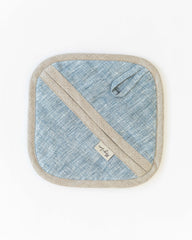 Linen pot-holder (1 pcs) in Blue melange