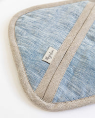 Linen pot-holder (1 pcs) in Blue melange