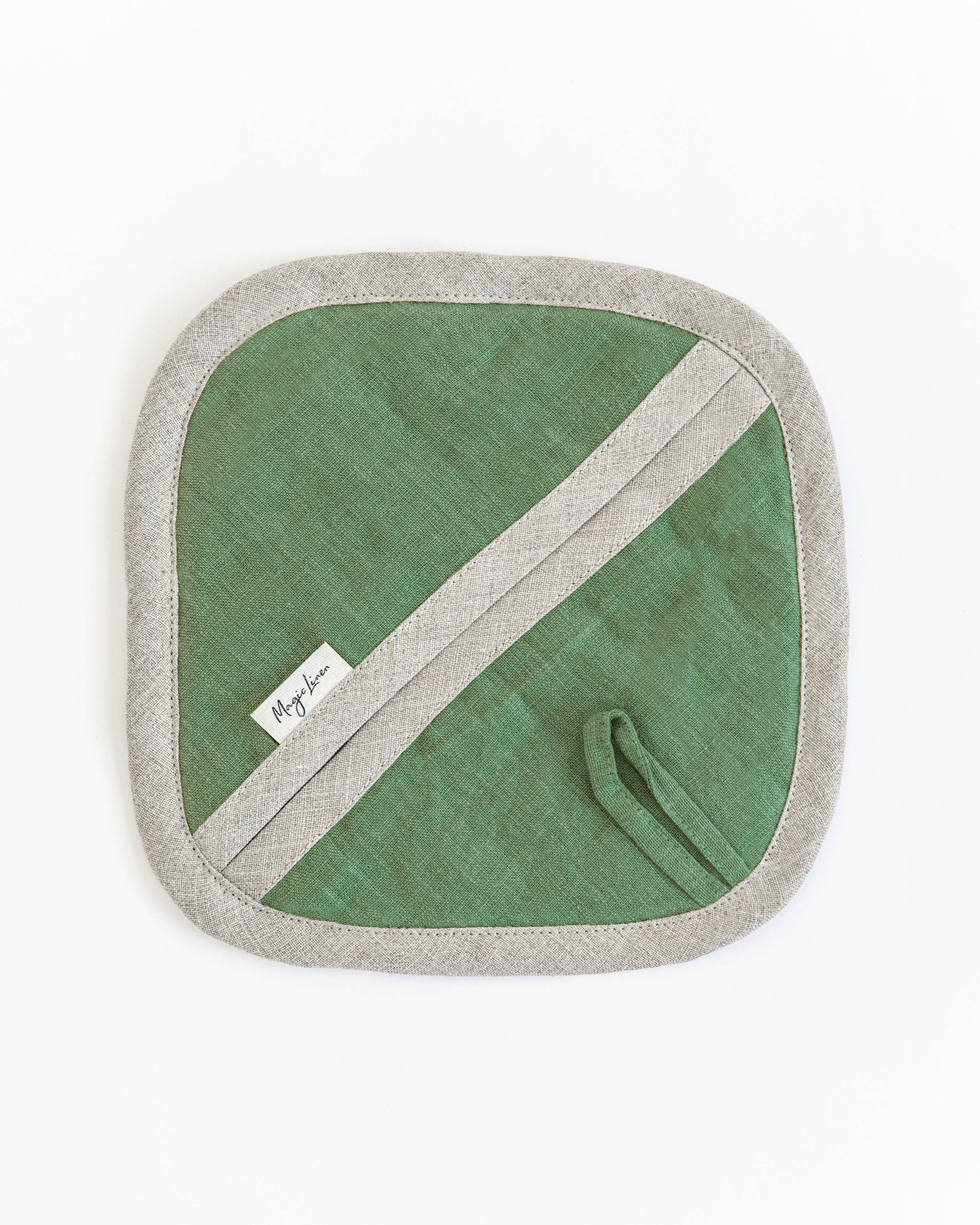 Linen pot-holder (1 pcs) in Forest green