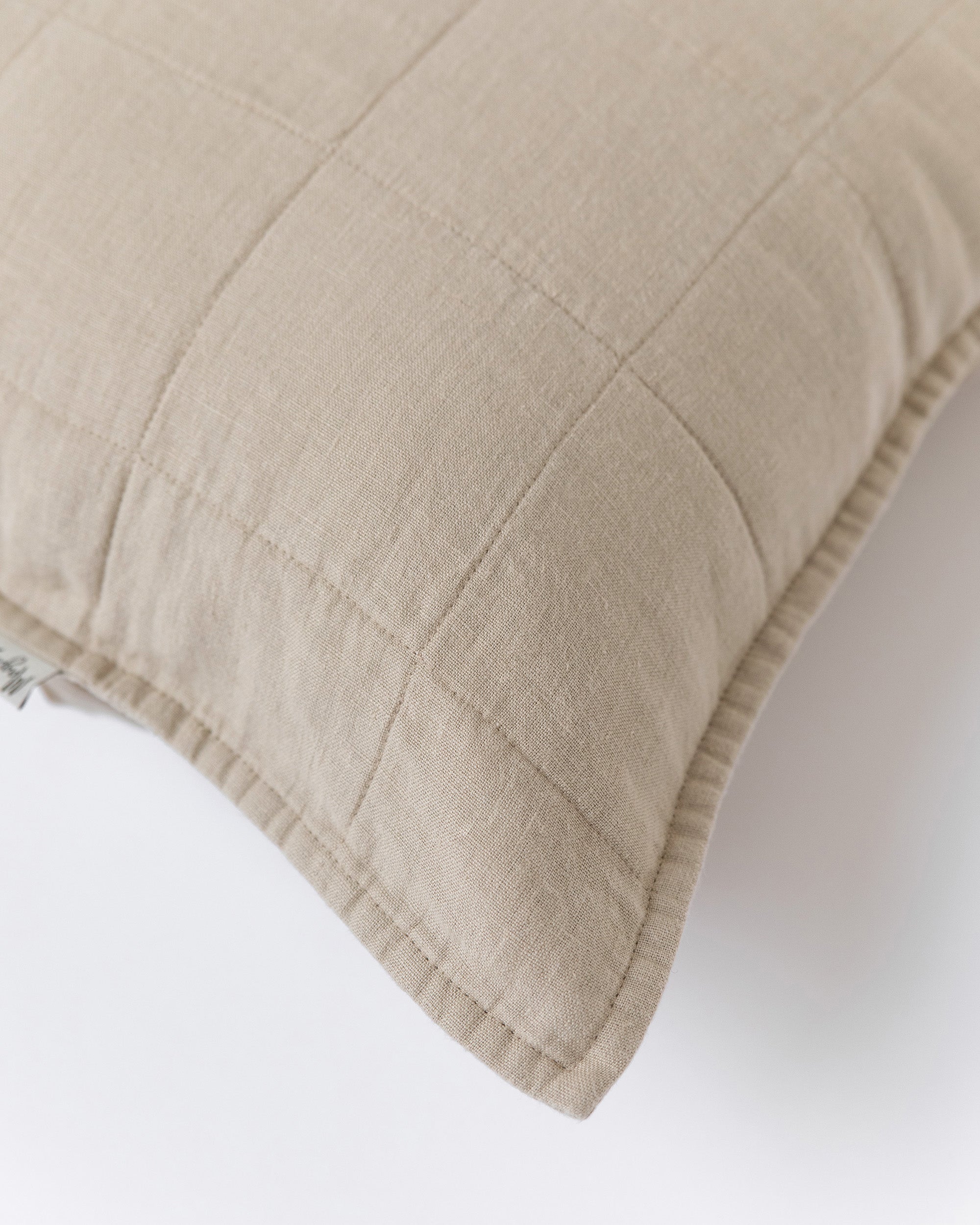 Quilted linen pillowcase set of 2