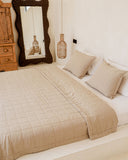 Quilted linen pillowcase set of 2