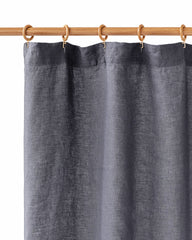 Waterproof linen shower curtain panel (1 pcs) in Charcoal gray