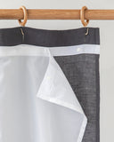 Waterproof linen shower curtain panel (1 pcs) in Charcoal gray