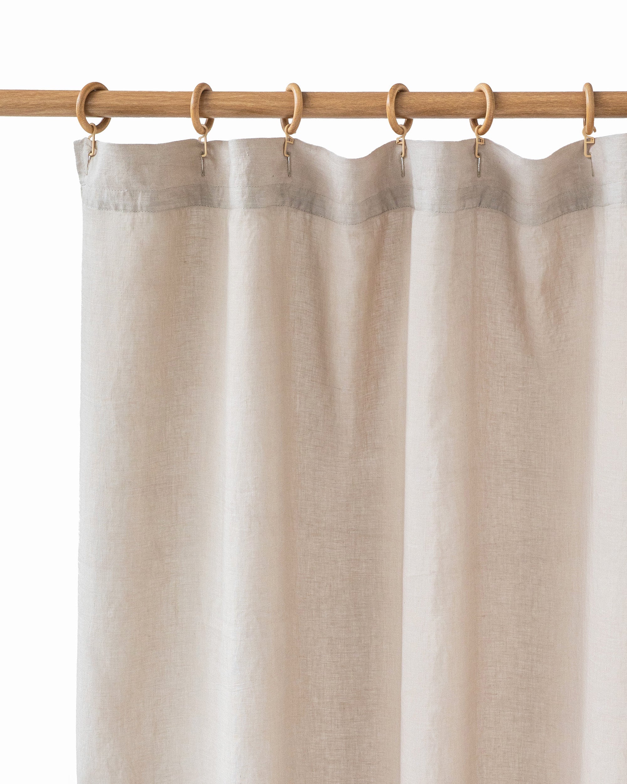 Waterproof linen shower curtain panel (1 pcs) in Natural