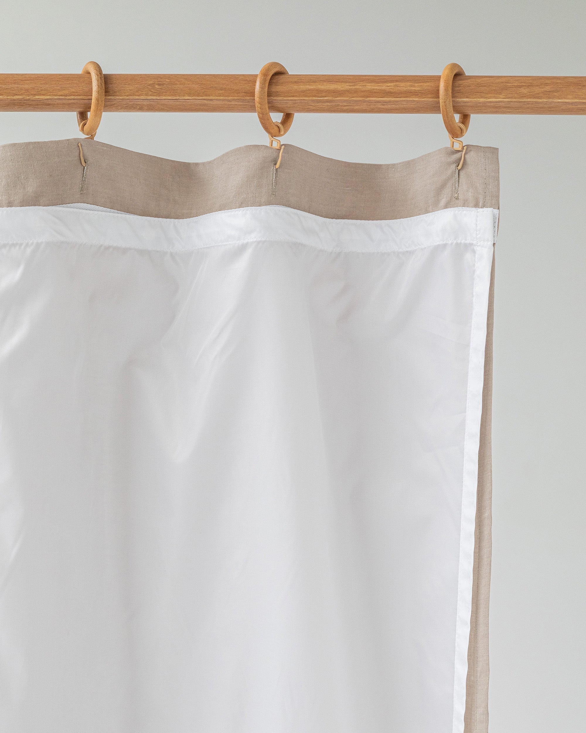 Waterproof linen shower curtain panel (1 pcs) in Natural