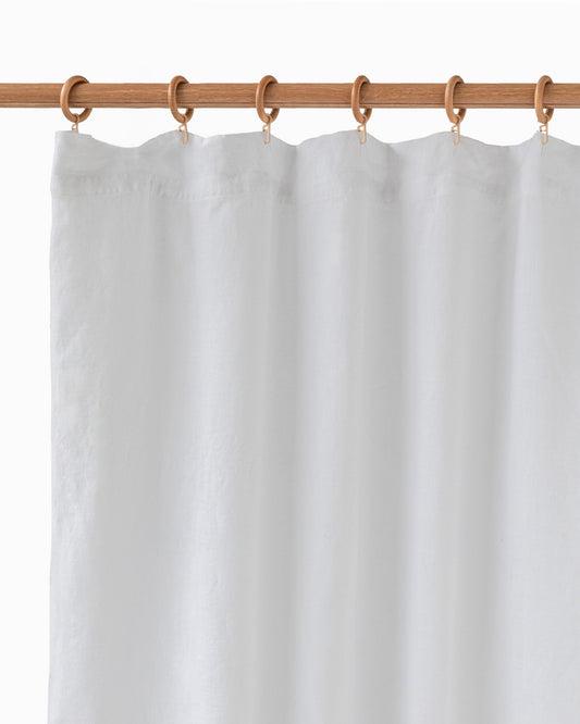 Waterproof linen shower curtain panel (1 pcs) in White