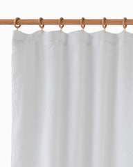 Waterproof linen shower curtain panel (1 pcs) in White