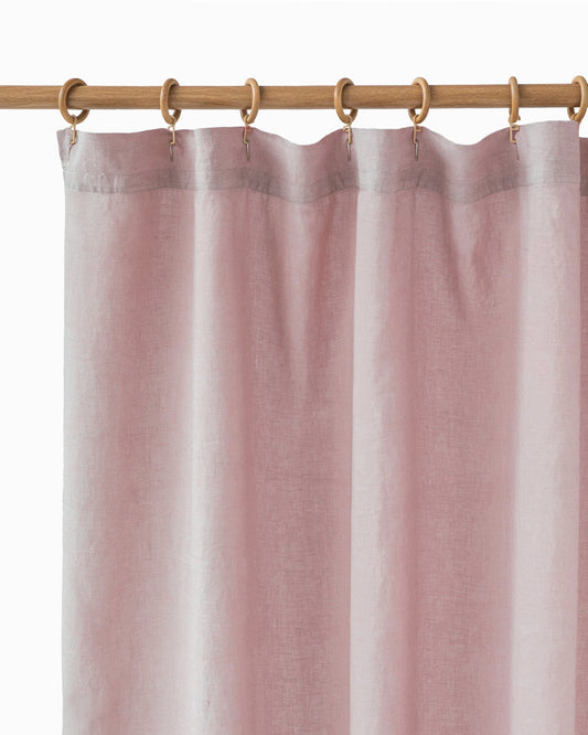 Waterproof linen shower curtain panel (1 pcs) in Woodrose