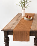 Linen table runner in Cinnamon