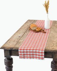 Linen table runner in Red gingham