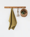 Linen tea towel in Olive green