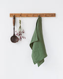 Linen tea towel in Forest green