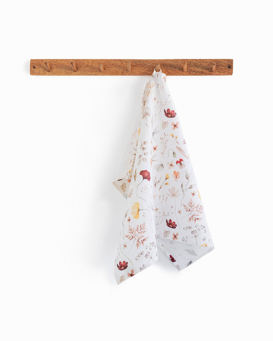 Linen tea towel in Meadow print