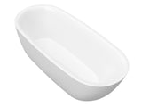 ANZZI Ami Series 30" W Freestanding Soaker Tub with Elegant Curve, Ergonomic Design, Center Drain, Slip-Resistant Texture, and Lifetime Warranty, Glossy White