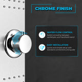 Coastal Series 44 in. 2-Jetted Full Body Shower Panel System in Brushed Steel with Heavy Rain Showerhead and Spray Wand