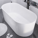 Jericho Series 67 in. x 32 in. Flat Bottom Acrylic Freestanding Air Jetted Bathtub with Center Drain in Glossy White