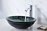 Bravo Series Deco-Glass Vessel Sink in Lustrous Black