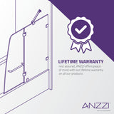 Herald Series 48 in. x 58 in. Frameless Hinged Tub Door with Clear Tempered Glass and Tsunami Guard