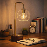 Luxeray Simple Glass Globe Arched Table Lamp