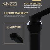 ANZZI Contemporary Single Hole Faucet, Low Arc Spout (6.34" H), 1.2 GPM Water-Saving, Durable Brass Construction, Rhino-Alloy Certified, Various Finishes