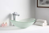 Forza Series 21 in. Bathroom Vessel Sink with Stain-Resistant Non-Porous Surface in Lustrous Frosted Finish Glass
