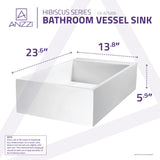 Pascal Solid Surface Vessel Sink in Matte White