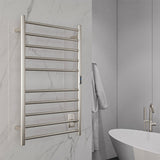 ANZZI Crete Series 10-Bar Wall Mounted Towel Warmer (20.86" W x 34.25" H), Dual Installation, Digital Timer, Rhino Alloy Certified Stainless Steel