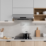 ANZZI 30-Inch 600 CFM 4-Speed Stainless Steel Under Cabinet Convertible Residential Range Hood with LED Lamp