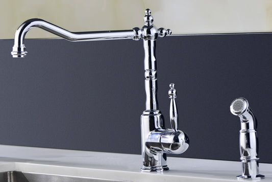 Elysian Farmhouse 36 in. Kitchen Sink with Locke Faucet in Polished Chrome