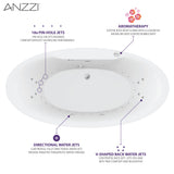 Heidi Series 67 in. x 34 in. Acrylic Combination 50 Gallon Capacity Freestanding Bathtub with Center Drain in White