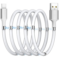 COOKSY 6 ft Magnetic USB C White Cable with Wall Charger