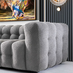 Eden Modern Tufted Chesterfield Boucle Fabric Sofa