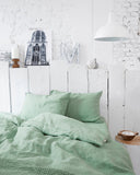Matcha green linen duvet cover
