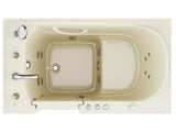 ANZZI Coupe Series 30" x 52" Therapeutic Walk-In Tub with Dual Hydrotherapy (Air & Water), Fast Drain, Inline Heater, Chromatherapy, Aromatherapy, and Quick Fill Faucet, Biscuit